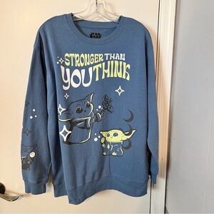 Star Wars women’s Disney XXL Grogu “Stronger than you think” sweatshirt blue